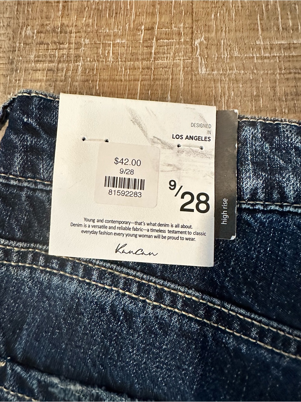 KanCan Dark Blue Distressed Denim Jean Shorts - Picture 3 of 3